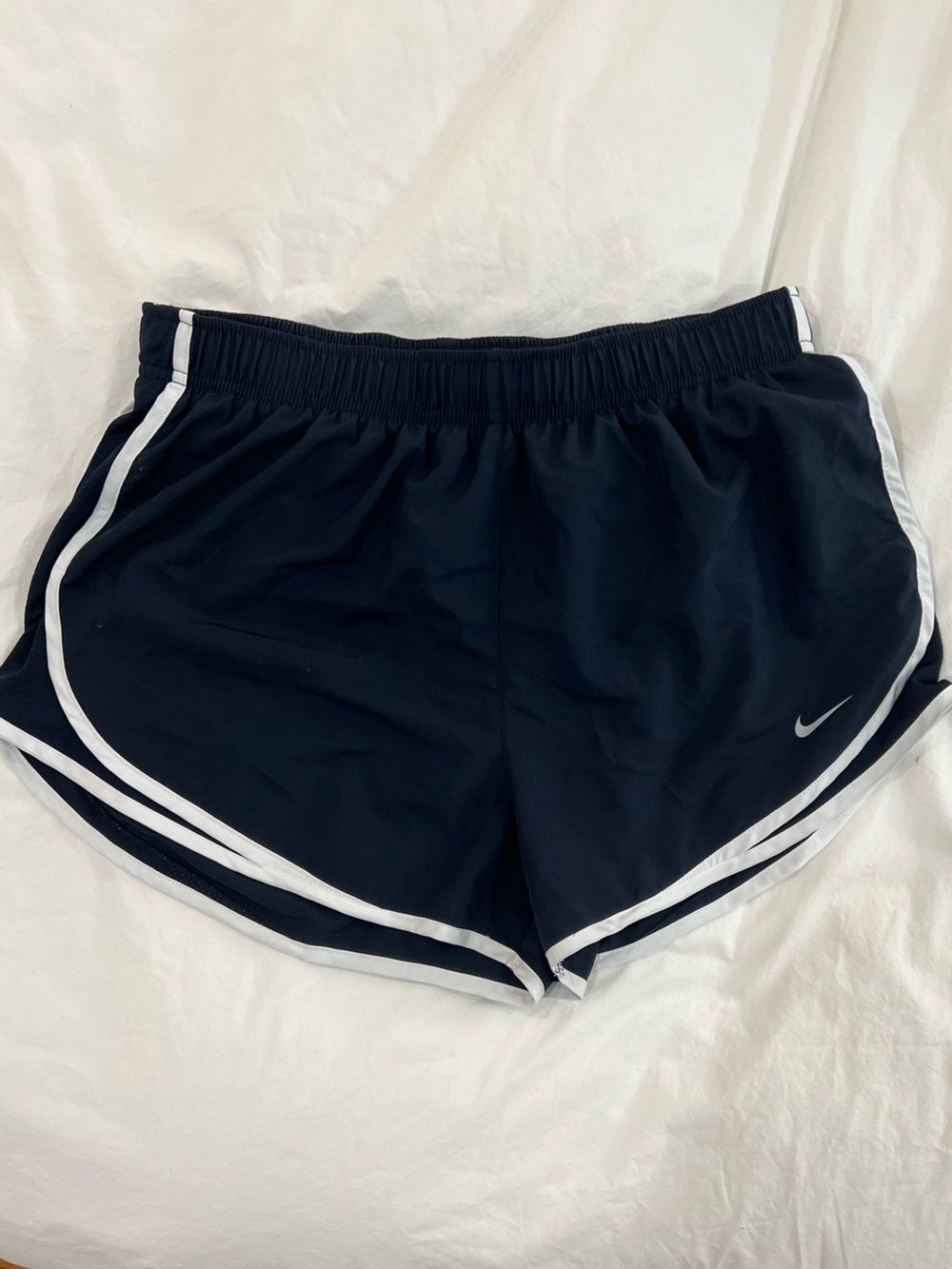 Nike Women’s Navy Athletic Shorts with White Trim